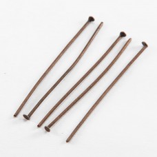 Пини Гвоздики, плоский капелюшок, Залізо, Колір: Мідь, Розмір: 40х0.7мм, 50г/близько 290шт